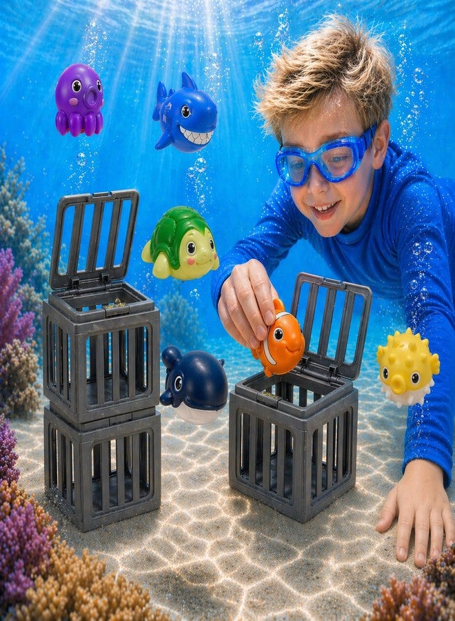 nooncrazy Pool Diving Toys for Kids, 6PCS Underwater Dive Rescue Toys for Water Swimming Dive Pool Game & Children's Bath, Fun Summer Floating Toys for Boys Girls Age 3-12 - Image 1