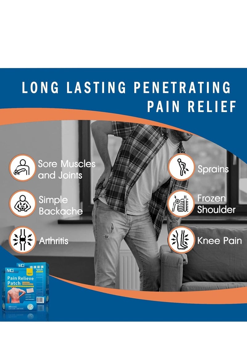 MQ Pain Relief Patches 60PCS, Arthritis Herbal Heat Patches for Back Knee Neck Shoulder Muscle Soreness, Pain Relief Patches Warming Meridians Plaster - Image 4