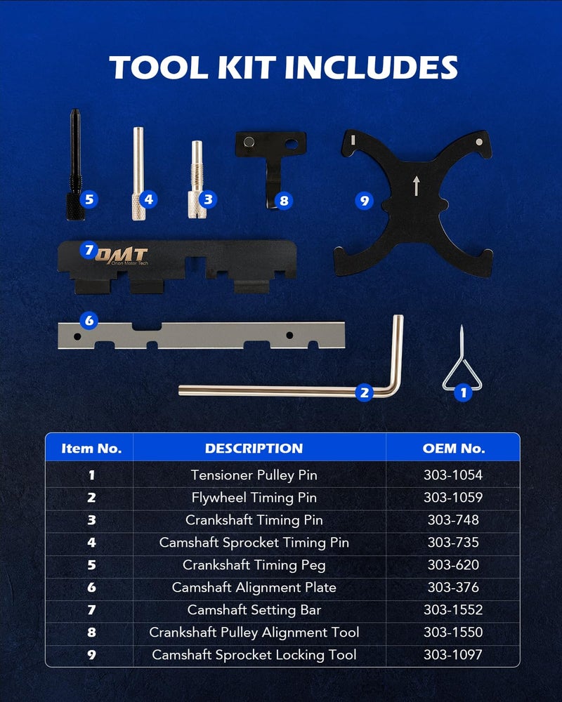 Orion Motor Tech Timing Tool Kit Compatible with Ford Focus Fiesta Mazada 1.5 1.6 VCT Ecoboost Engine, 303-1097 303-748 303-1550 303-1552 303-376 - Image 3