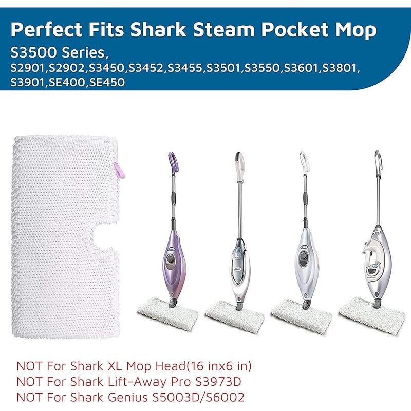 F Flammi Flammi Steam Pocket Mop Replacement Pads for Shark S3500 Series S3501 S3601 S3550 S3901 SE450 S3801CO S3601D S2901 S2902 Steam Pocket Mop, 4 Pack - Image 2