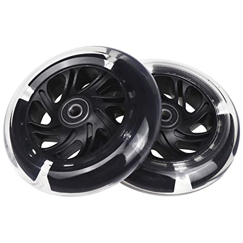 Gladeer 120mm Light Up Flashing Scooter Front Replacement Wheels w/Bearings for Kids 3-Wheeled Kick Scooters (Black) - Image 5
