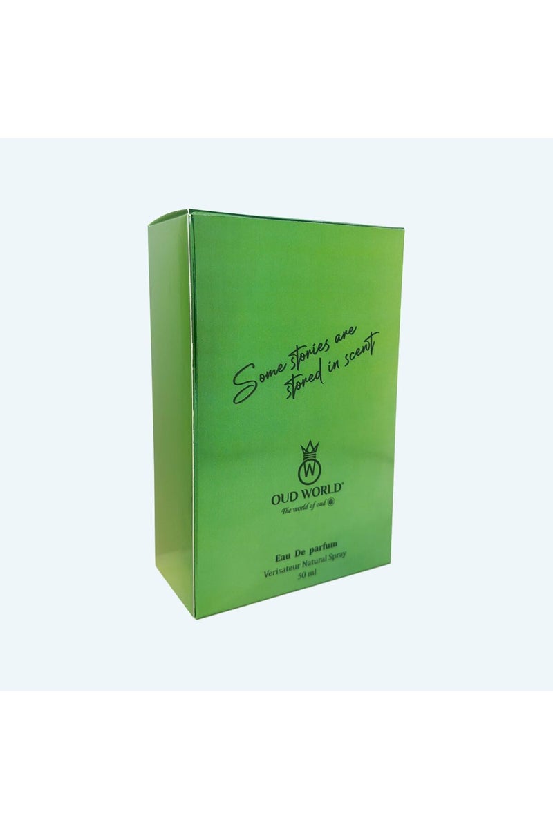 OUD WORLD Vibe Collection Olive Green Eau de Parfum | Fruity Floral Woody Perfume | Arabian Oud Inspired 50ml - Image 3