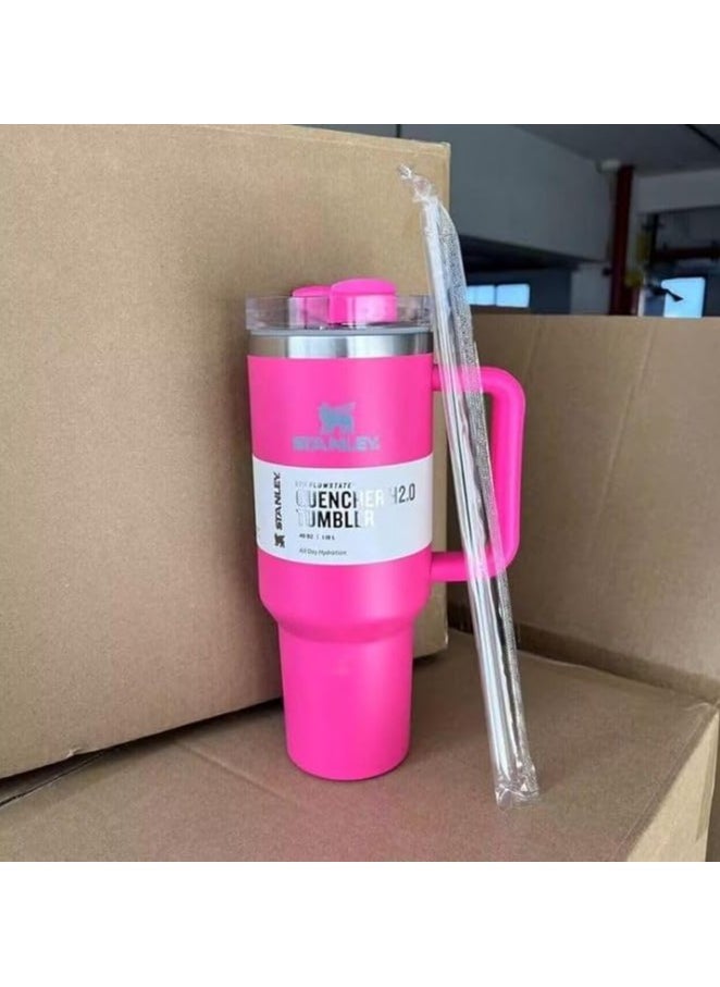 Stanley Stanley Quencher H2.0 Flowstat Tumbler, Stainless Steel Vacuum Insulated Tumbler with Lid and Straw for Water, Iced Tea or Coffee (Fuchsia, 1.18 L)  - Image 2