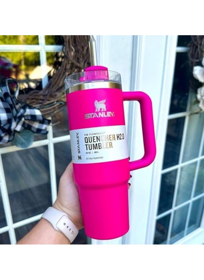 Stanley Stanley Quencher H2.0 Flowstat Tumbler, Stainless Steel Vacuum Insulated Tumbler with Lid and Straw for Water, Iced Tea or Coffee (Fuchsia, 1.18 L)  - Image 1