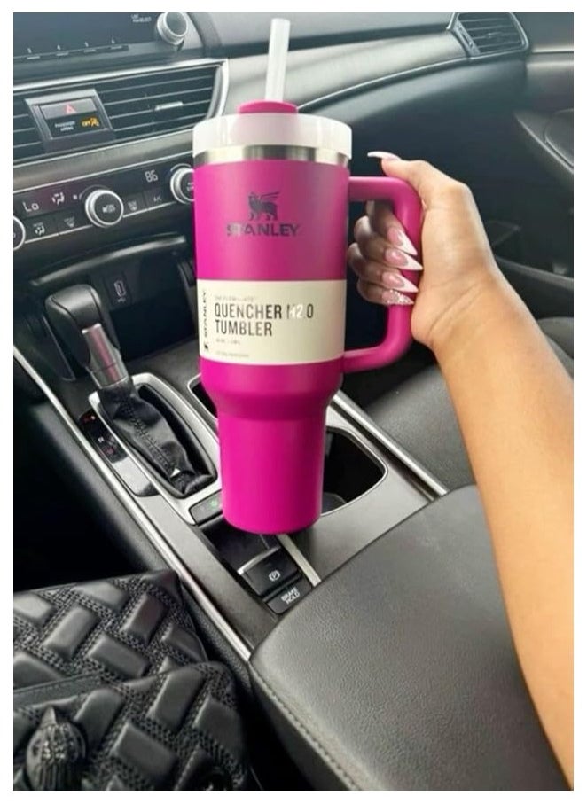 Stanley Stanley Quencher H2.0 Flowstat Tumbler, Stainless Steel Vacuum Insulated Tumbler with Lid and Straw for Water, Iced Tea or Coffee (Fuchsia, 1.18 L)  - Image 3