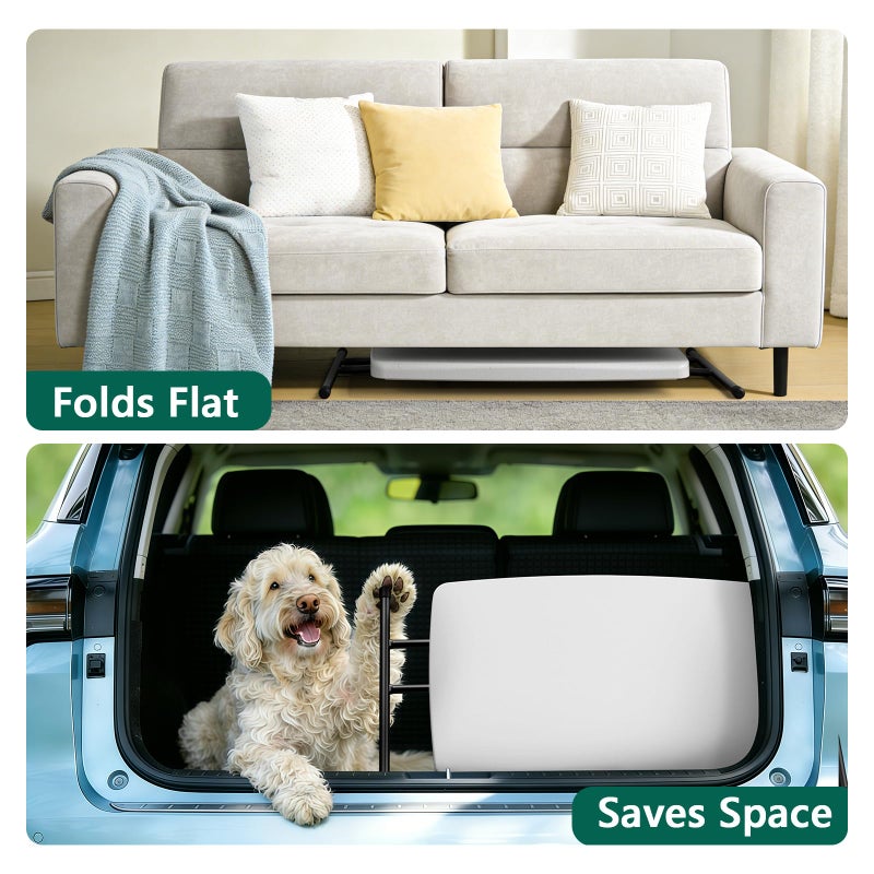 MAKE CHANGES Folding Table 30 Inch - Small Desk Adjustable Height TV Tray for Laptop, Couch, Camping - Heavy Duty Utility Foldable Table for Small Spaces, No Assembly Required, White Granite - Image 5