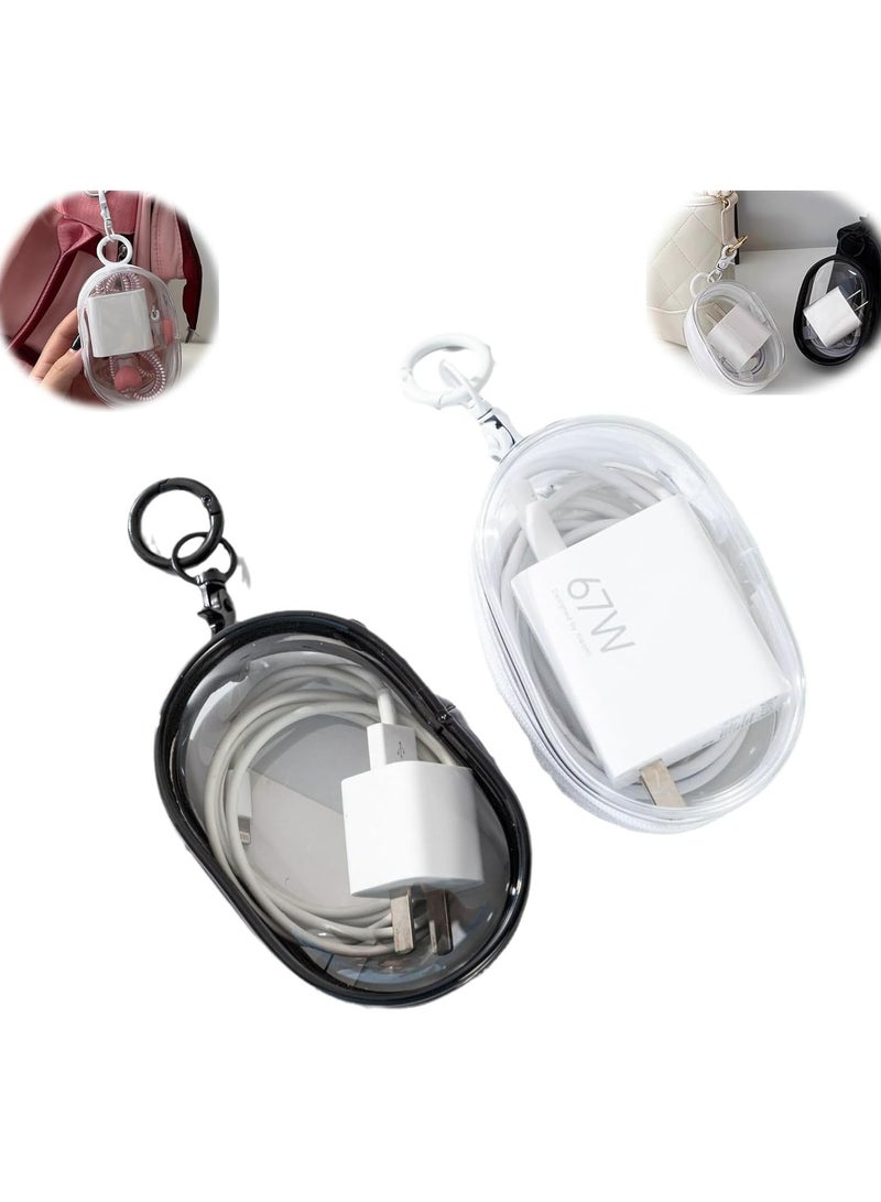 أوزيغالور حقيبة تنظيم شاحن الهاتف للحقيبة اليدوية، حافظة تنظيم الأسلاك للسفر (مجموعة من قطعتين، ألوان مختلطة) - Image 1