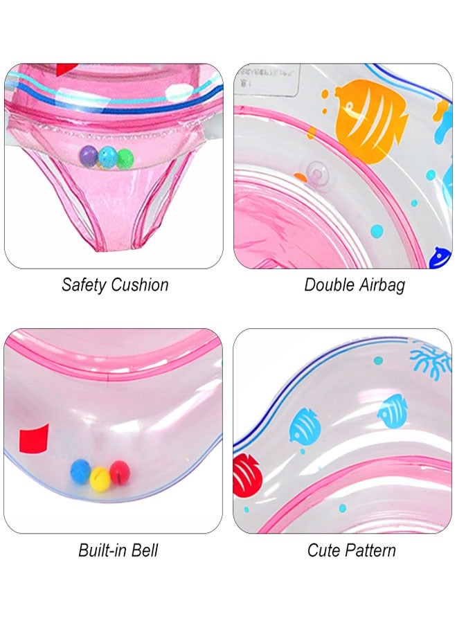 HAWAWA Pink Baby Swimming Ring Floats with Safety Seat Double Baby Airbags Floating PVC Inflatable for 6-24 months Children Waist Float Ring  ﻿ - Image 3