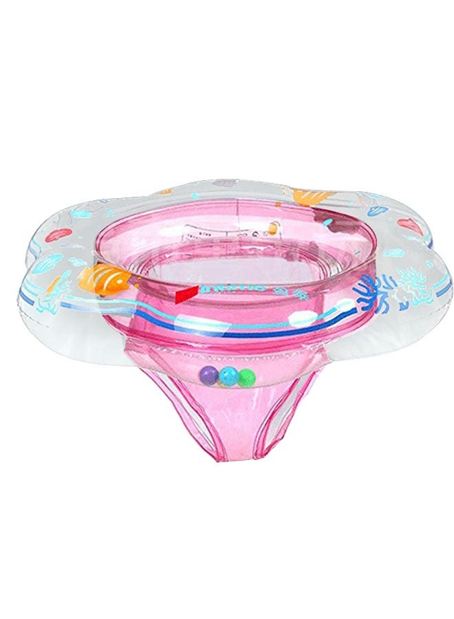 HAWAWA Pink Baby Swimming Ring Floats with Safety Seat Double Baby Airbags Floating PVC Inflatable for 6-24 months Children Waist Float Ring  ﻿ - Image 5