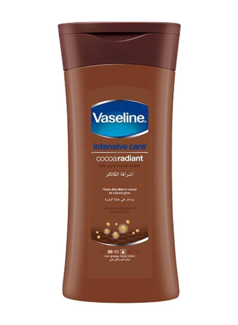 Vaseline Lotion intensive care cocoa radiant made with 100% pure cocoa butter for a natural glow Brown 400ml