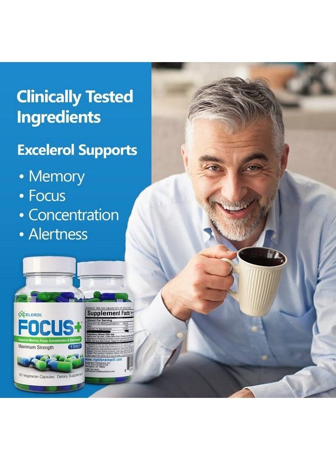 Excelerol - Focus Plus Brain Supplement Memory Support Capsules (120 Capsules) - Image 1
