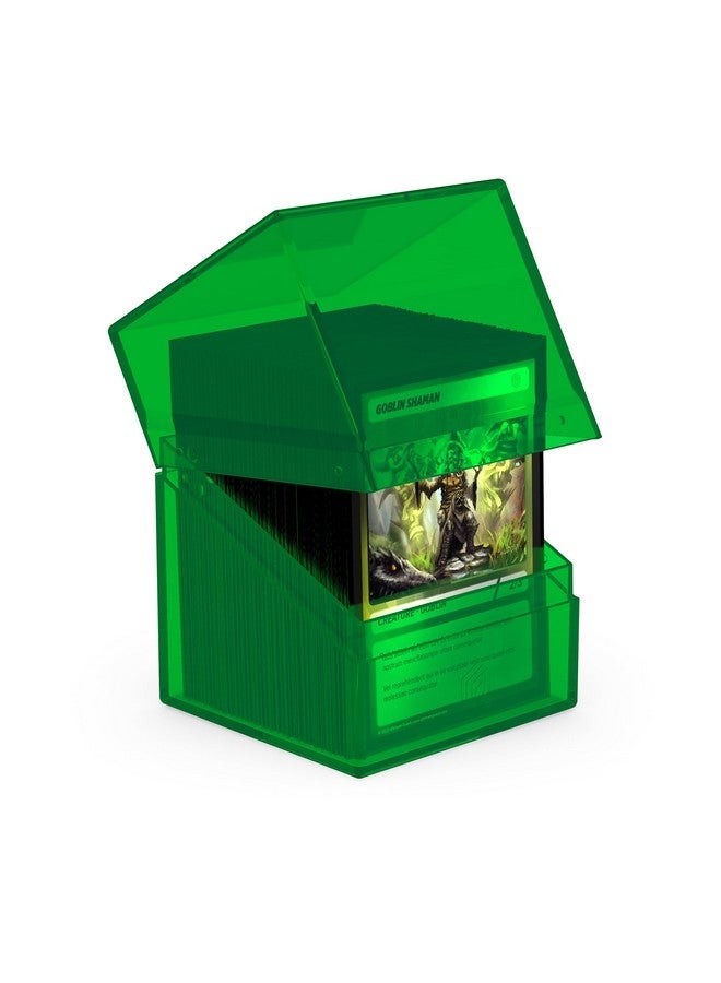 ألتيميت جارد بولدر 100+ شفافة ، حقيبة سطح السفينة ل 100 بطاقة TCG مزدوجة الأكمام ، زمرد ، تخزين آمن ومتين لألعاب الورق التجارية ، شفاف - Image 2