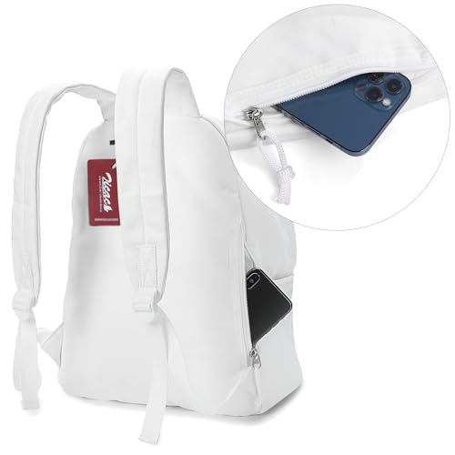 Zicac Diy Canvas Backpack Daypack Satchel Backpack (White, with Side Pocket) - Image 5