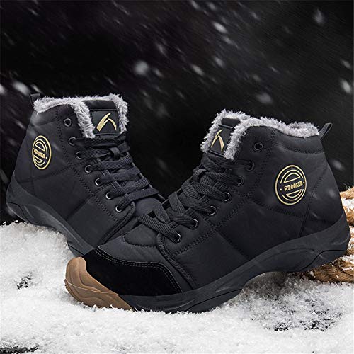 UPSOLO Mens Winter Boots Snow Booties Warm Soft Rubber Sole Backpacking Trekking Shoes Outdoor Trekking Casual Walking Lightweight Sneakers(6118 Black 43) - Image 5