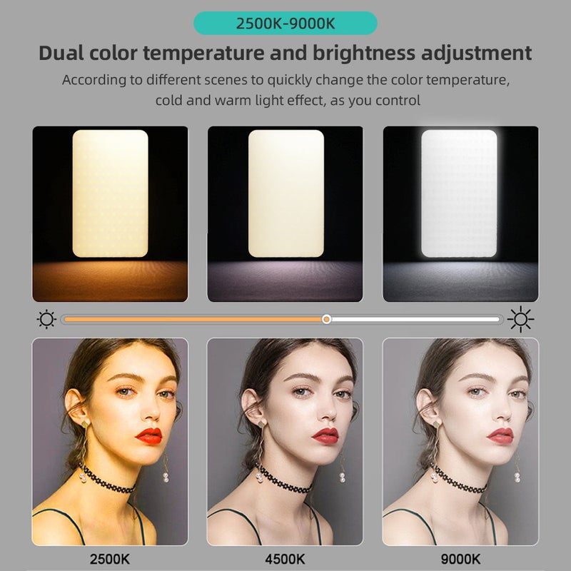 مصباح فيديو LED: 192 كرة إضاءة مع مؤشر تجاوب الألوان CRI 95+ ودرجات حرارية من 2500K إلى 9000K وآلوان مزدوجة - مصباح LED محموس صغير ومُحكم الحجم مع تركيبات متعددة للتصوير بالفيديو للمقاطع القصيرة (الفلوجينغ) والبث المباشر والاجتماعات الفيديو والتصوير الفوتوغرافي أثناء التنقل - Image 2
