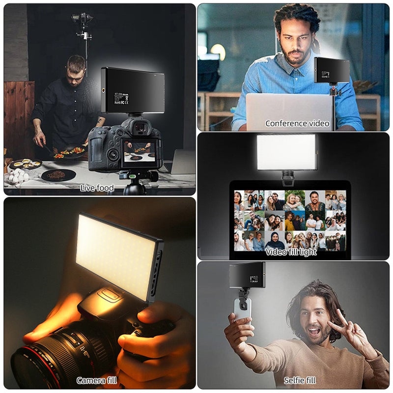 مصباح فيديو LED: 192 كرة إضاءة مع مؤشر تجاوب الألوان CRI 95+ ودرجات حرارية من 2500K إلى 9000K وآلوان مزدوجة - مصباح LED محموس صغير ومُحكم الحجم مع تركيبات متعددة للتصوير بالفيديو للمقاطع القصيرة (الفلوجينغ) والبث المباشر والاجتماعات الفيديو والتصوير الفوتوغرافي أثناء التنقل - Image 5