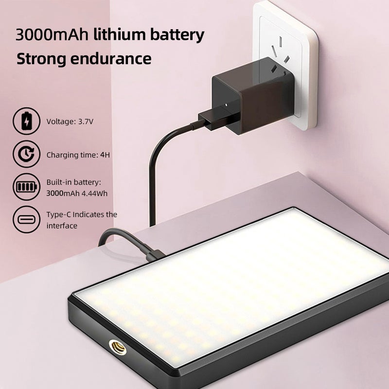 مصباح فيديو LED: 192 كرة إضاءة مع مؤشر تجاوب الألوان CRI 95+ ودرجات حرارية من 2500K إلى 9000K وآلوان مزدوجة - مصباح LED محموس صغير ومُحكم الحجم مع تركيبات متعددة للتصوير بالفيديو للمقاطع القصيرة (الفلوجينغ) والبث المباشر والاجتماعات الفيديو والتصوير الفوتوغرافي أثناء التنقل - Image 4