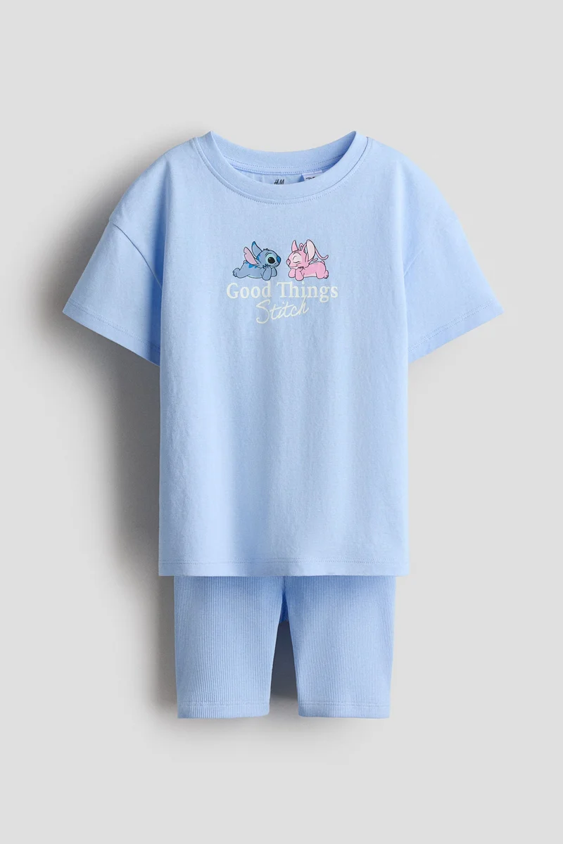 اتش اند ام طقم قطني مطبوع - قطعتين