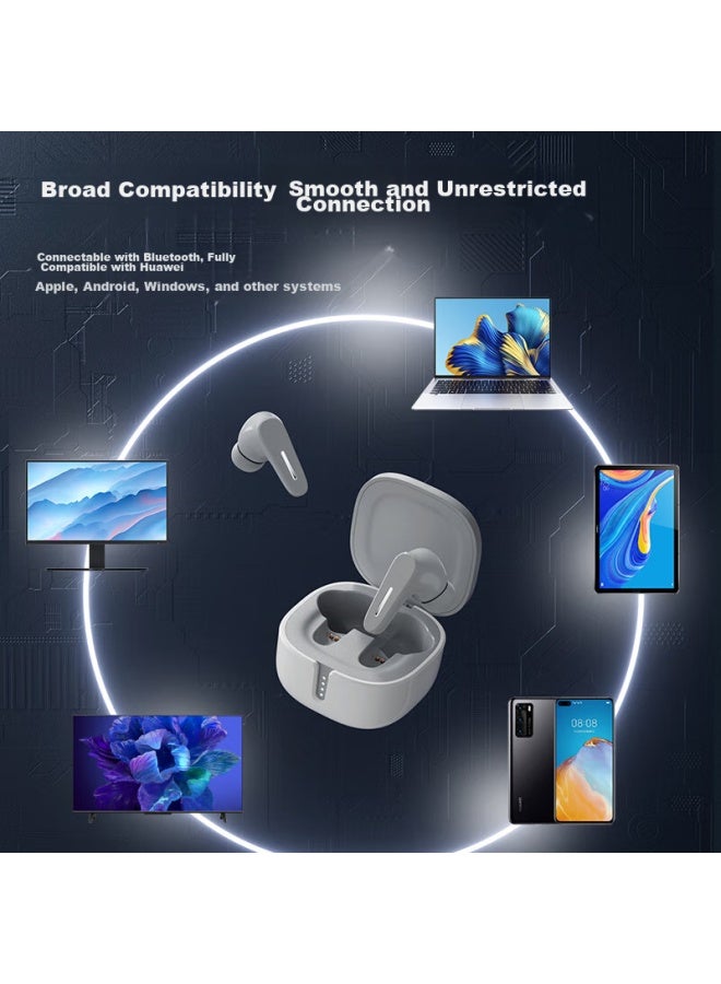 Sibyl Wireless Bluetooth Headphones With Noise Cancellation, Low Latency For Music, Gaming, Calls, In-ear Design, Compatible With Huawei, Apple, Honor, Oppo, Xiaomi, Vivo, Pink - Image 2