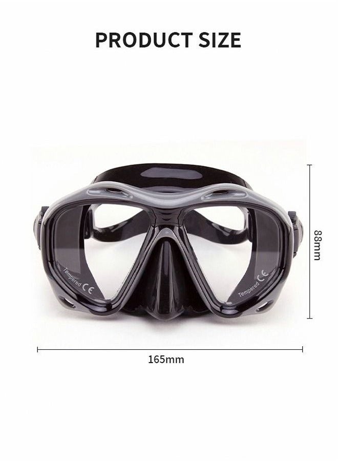 Whale Snorkel Diving Mask, Panoramic HD Swim Mask, Anti-Fog Scuba Diving Goggles, Silicone Skirt Tempered Glass Dive Mask Adult Youth Swim Goggles with Nose Cover for Diving, Snorkeling, Swimming - Image 4