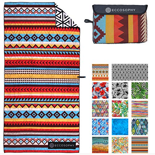 ECCOSOPHY Microfiber Beach Towel -Sand Free Towels are Quick Dry, Light Weight, Super Absorbent-Perfect Pool, Travel, Cruise, Camping Essentials - Oversized Extra Large for Adults (Cancun) - Image 1