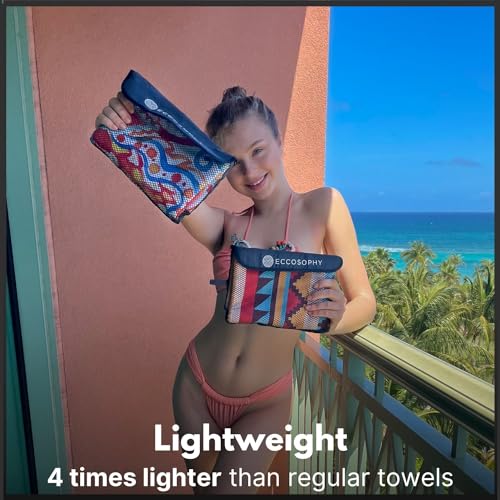 ECCOSOPHY Microfiber Beach Towel -Sand Free Towels are Quick Dry, Light Weight, Super Absorbent-Perfect Pool, Travel, Cruise, Camping Essentials - Oversized Extra Large for Adults (Cancun) - Image 5