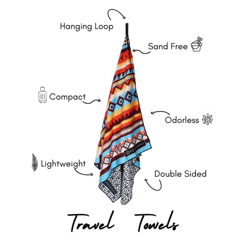 ECCOSOPHY Microfiber Beach Towel -Sand Free Towels are Quick Dry, Light Weight, Super Absorbent-Perfect Pool, Travel, Cruise, Camping Essentials - Oversized Extra Large for Adults (Cancun) - Image 4