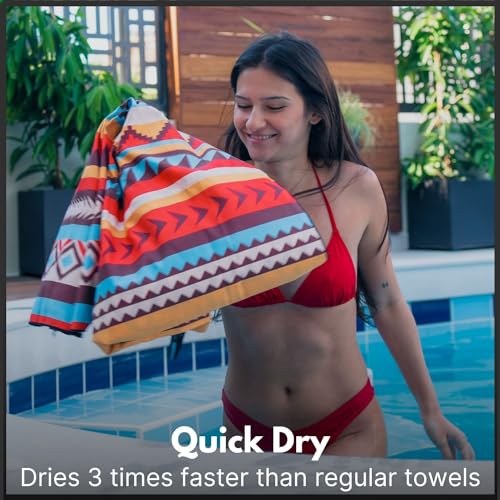 ECCOSOPHY Microfiber Beach Towel -Sand Free Towels are Quick Dry, Light Weight, Super Absorbent-Perfect Pool, Travel, Cruise, Camping Essentials - Oversized Extra Large for Adults (Cancun) - Image 2