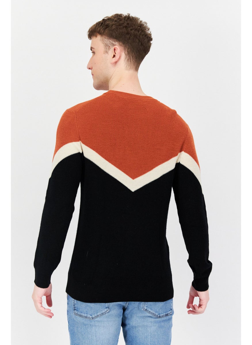 Men Crew Neck Two-Tone Knitted Sweater, Rust - pzsku/Z7C5A9C3830064AD50409Z/45/_/1727187812/a41239d1-e923-4ee2-bfbd-8c7c8e46665d