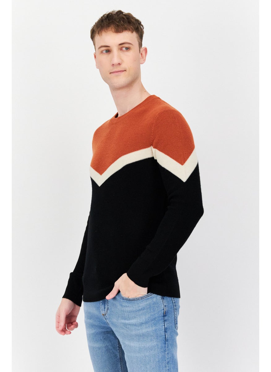 Men Crew Neck Two-Tone Knitted Sweater, Rust - pzsku/Z7C5A9C3830064AD50409Z/45/_/1740495252/1fe27788-f16f-4f9b-a8cf-029ace7b2eaf