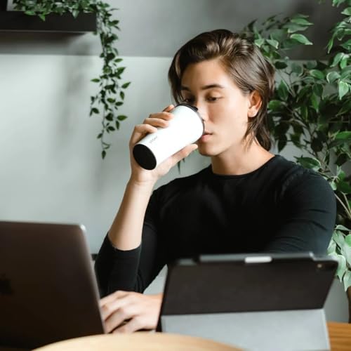 Sttoke Leakproof Ceramic Reusable Coffee Cup 12 oz - Luxe Black SLP12LB0613 0 - Image 4