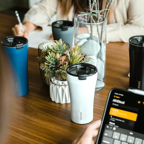 Sttoke Leakproof Ceramic Reusable Coffee Cup 12 oz - Luxe Black SLP12LB0613 0 - Image 2