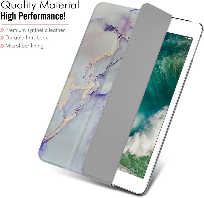 Moca غطاء ذكي قابل للتوافق لجهاز iPad 9.7 بوصة 2017 2018 iPad الجيل الخامس والسادس A1893 A1954 A1822 A1823 (رخامي أرجواني، iPad 9.7 بوصة 2017/2018)  - Image 3