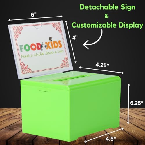 AdirOffice Adir Suggestion Box with Slot and Lock – Acrylic Donation Box for Fundraising, Drawing Box for Raffle, Funraiser Box, Tip Box with Lock - 6.25x4.5x 4 Inches voting box with slot and Sign Holder - Image 2