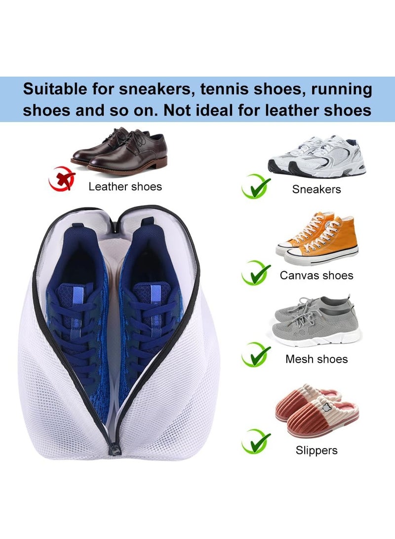Forest Home 3pcs Zipper Shoe Wash Bag Organizer Reusable Mesh Shoe Laundry Bags Travel Shoe Organization Bag Fit up to Men’s Size 12 for Sneakers, Trainers, Running Shoes (24CM*42CM) - Image 4