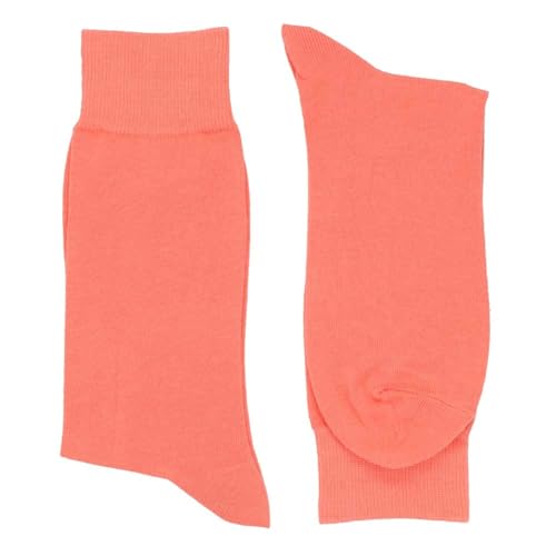 tiemart Men's Socks, One Pair (Coral Solid) - Image 2