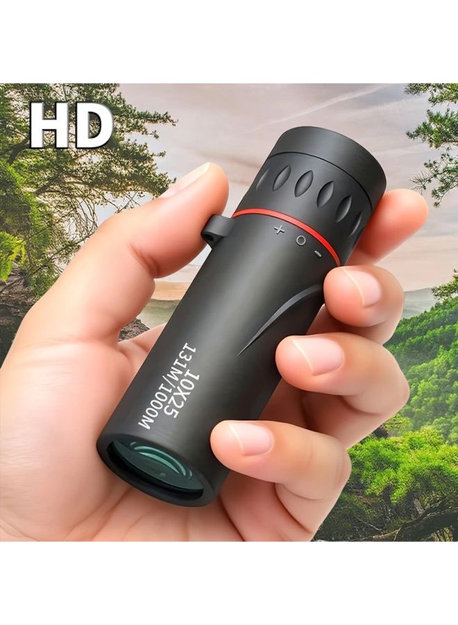 Black 10x25 HD Monocular Telescope for Bird Watching Camping Fishing and Sports - Image 2