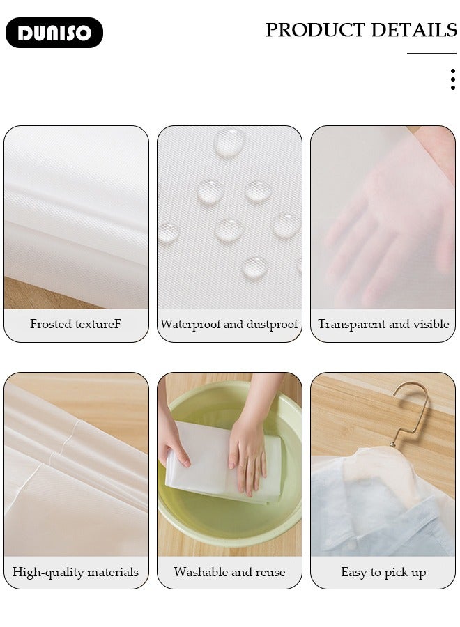 DUNISO 8 PCS Hanging Clear Garment Bags, Washable Clothes Bags for Storage with Smooth Zipper, Waterproof Garment Bags for Closet Storage, Wardrobe Clothes Protector, Breathable Dust Cover for Shirts, Coats, Dresses, Suits  - Image 2
