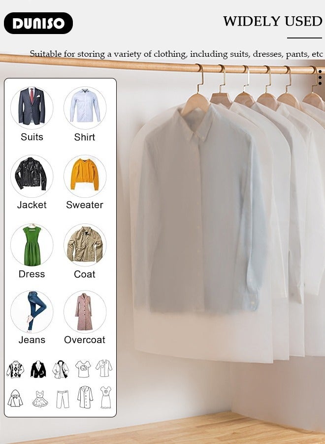 DUNISO 8 PCS Hanging Clear Garment Bags, Washable Clothes Bags for Storage with Smooth Zipper, Waterproof Garment Bags for Closet Storage, Wardrobe Clothes Protector, Breathable Dust Cover for Shirts, Coats, Dresses, Suits  - Image 3