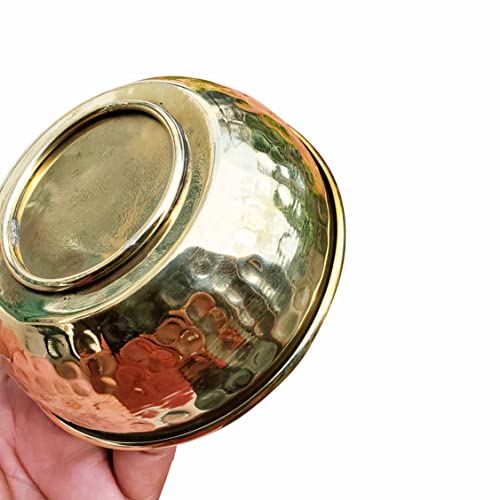 LandSlide Brass Handmade Decorative Bowl, Multipurpose 2 Piece (Gold - 4.5 X 1.75 Inch), 250 ML - Image 4