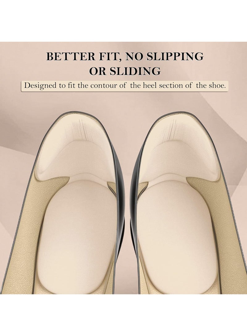 وسائد الكعب ونعلات الأحذية ذات المقابض المبطنة غير القابلة للانزلاق للنساء، وبطانات الكعب ذاتية اللصق للأحذية الفضفاضة (بيج، مقاس واحد) - Image 4