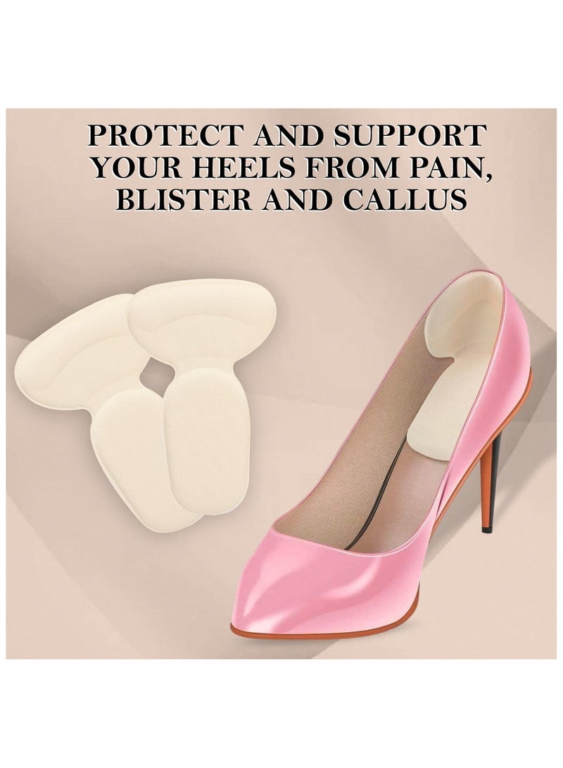 وسائد الكعب ونعلات الأحذية ذات المقابض المبطنة غير القابلة للانزلاق للنساء، وبطانات الكعب ذاتية اللصق للأحذية الفضفاضة (بيج، مقاس واحد) - Image 5