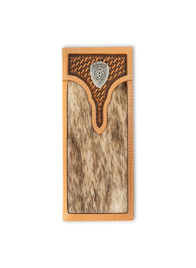 ARIAT Calf Hair Basketweave Rodeo Wallet, Natural - Image 1