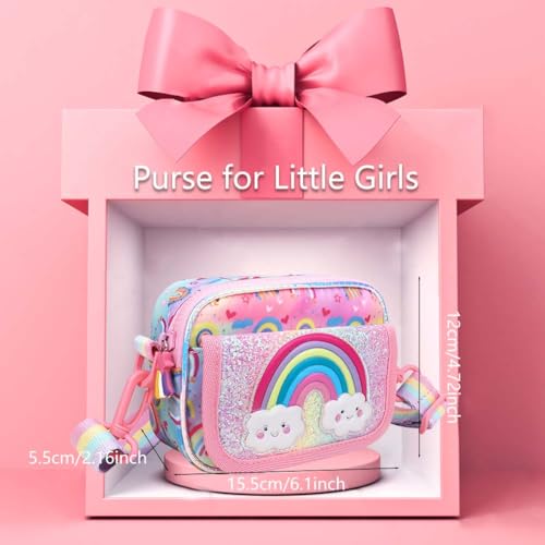 Kejea Girls Purse for Kids Age 3-8 - Rainbow Purse for Little Girl Gifts, Crossbody Bag - Image 4