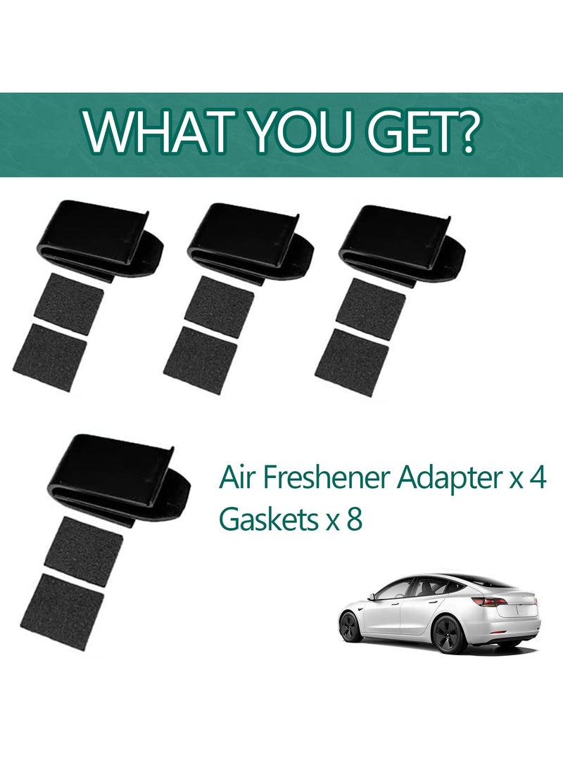 SYOSI Air Freshener Adapter Clips Compatible with Tesla Model 3 / Y 2017-2023, 4 Pack Airvent Clips Fresheners Holder with Spacers Center Console Holders Upgrade Accessories (Air Freshener NOT Included) - Image 4