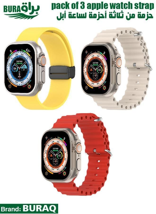 BURAQ - Apple Watch Band Strap For Apple Watch Ultra 2/Ultra 49mm, Series 10 46mm, 9/8/7 45mm, SE2/SE/6/5/4 44mm, 3/2/1 42mm - Image 1