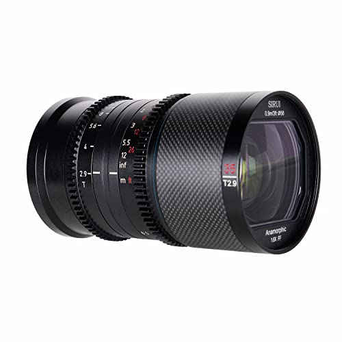 SIRUI Saturn 35mm T2.9 1.6X Full Frame Carbon Fiber Anamorphic Lens, Cine Lens for E Mount Cameras, 418g (Neutral Flare) - Image 2