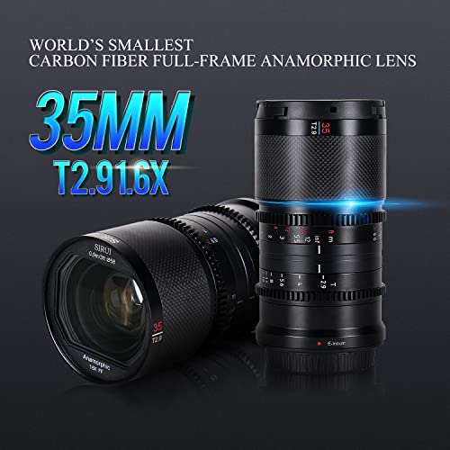 SIRUI Saturn 35mm T2.9 1.6X Full Frame Carbon Fiber Anamorphic Lens, Cine Lens for E Mount Cameras, 418g (Neutral Flare) - Image 3