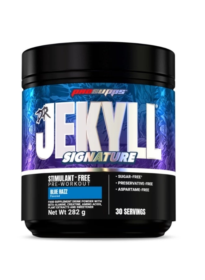 ProSupps Dr. Jekyll Signature Pre-Workout - Blue Razz - 30 Servings - Stimulant-Free Focus & Pump Formula With Creatine & Amino Acids For Muscle Power - Image 1