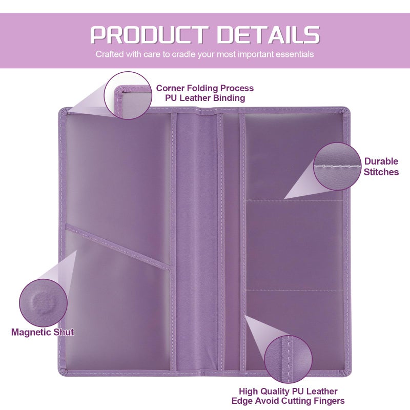 JUSTTOP 1Pack Car Registration and Insurance Holder,Car Document Holder for Cards License with Magnetic Shut,Vehicle Glove Box Car Organizer for Documents, Cards, License(Purple) - Image 3